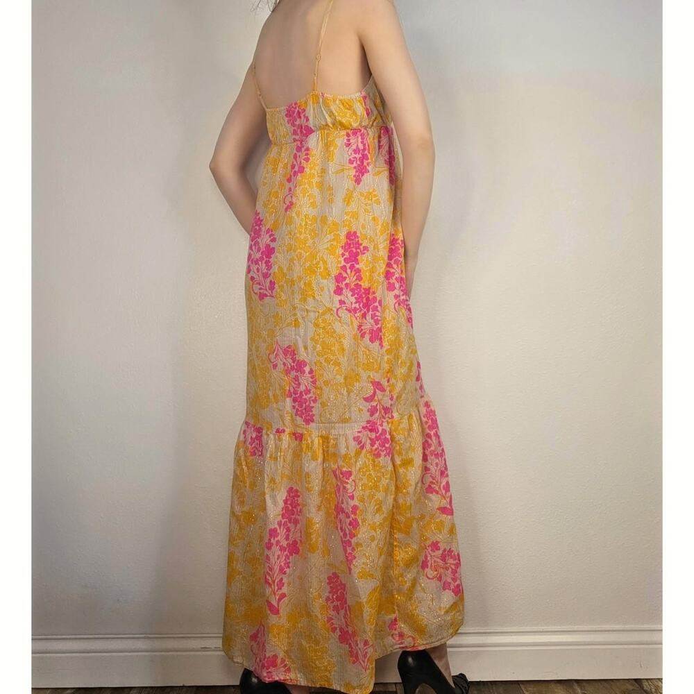 Y2K Floral Maxi Dress Cottagecore Coquette Romantic Spring Sundress Size Medium - Picture 2 of 7